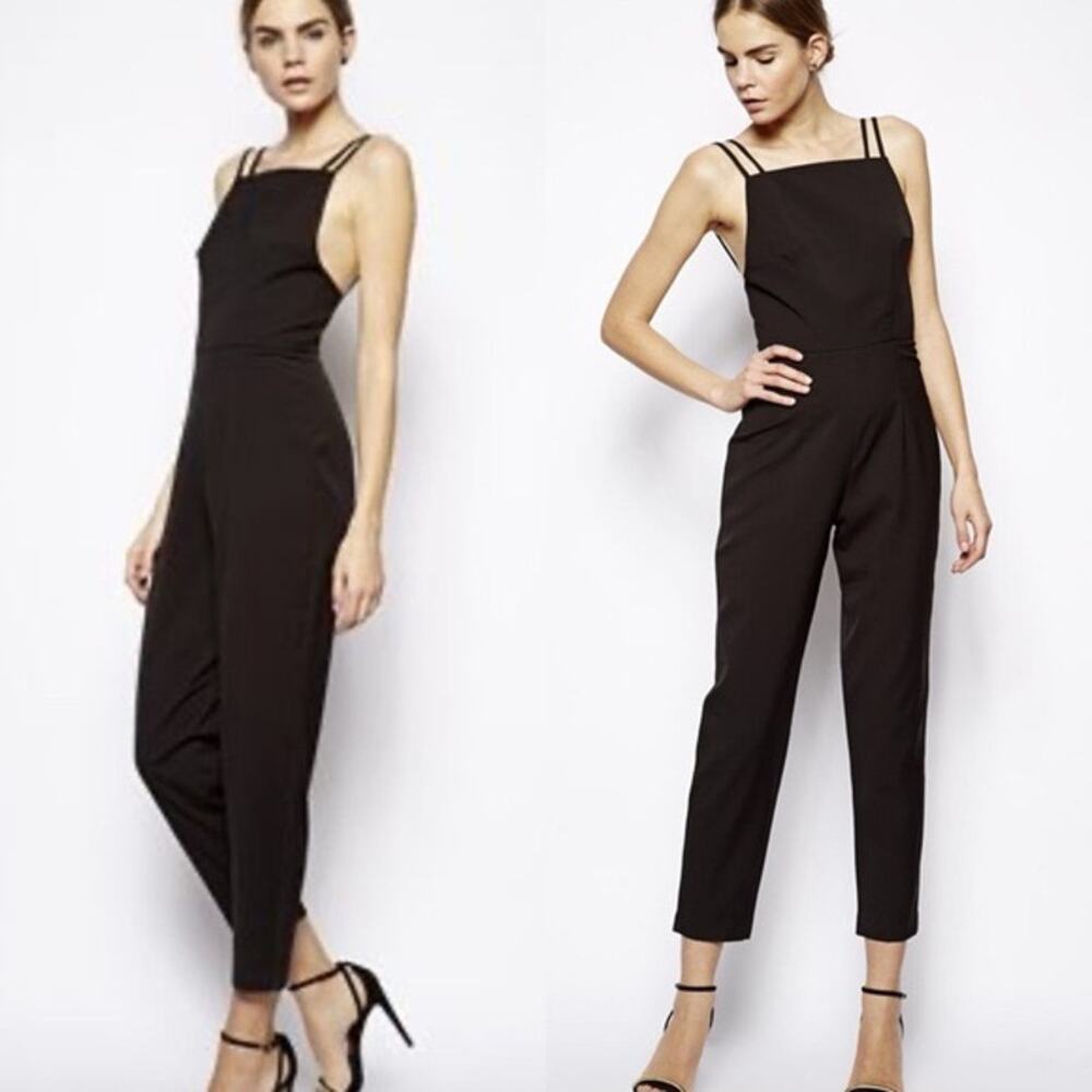 Solace London Elin Jumpsuit with Low Back in Black Size 10
